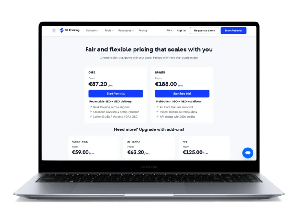 se ranking seo pricing plans comparison